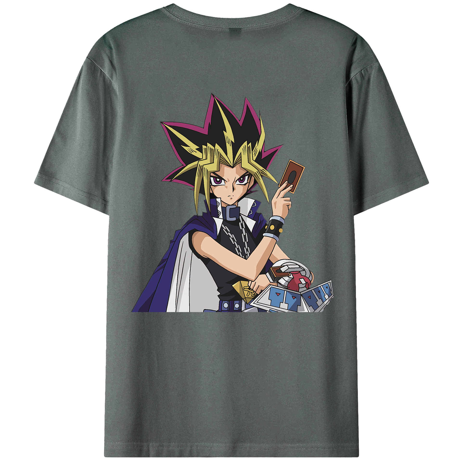 （画像用） 遊☆戯☆王 Yu-Gi-Oh! 綿100％ メンズ半袖Tシャツ（バックプリント） 通気性